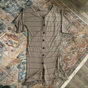 Vintage Tan Reversible Midi Dress